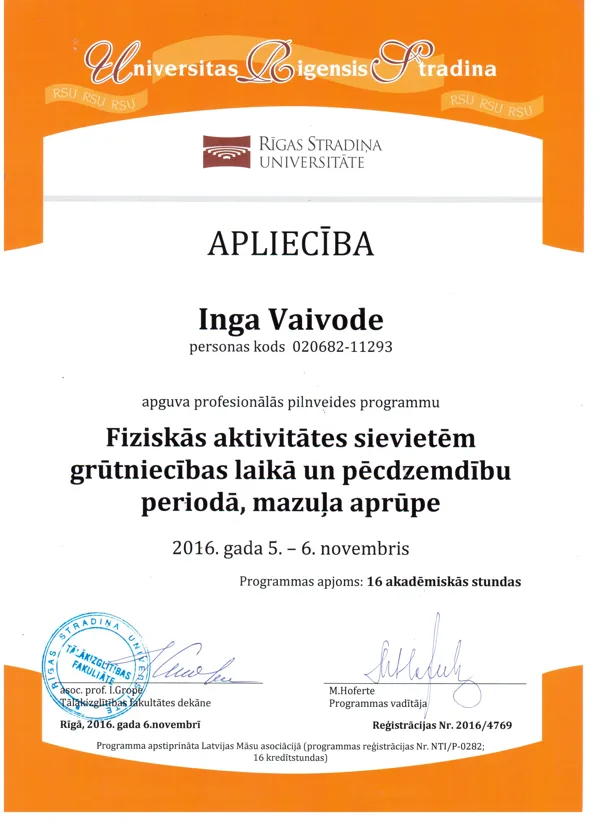 Grūtnieču vingrošana un hendlings Liepājā
